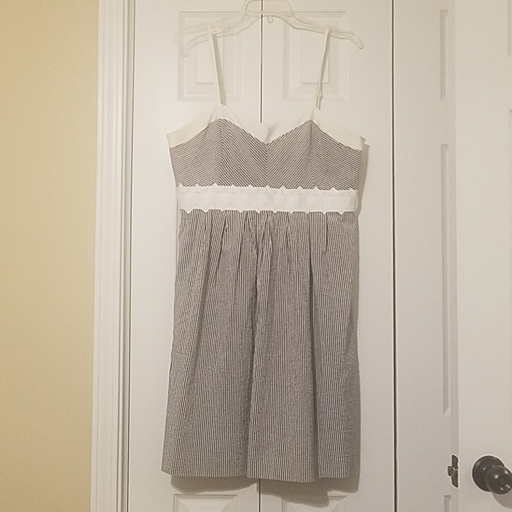 Gray and White Dress